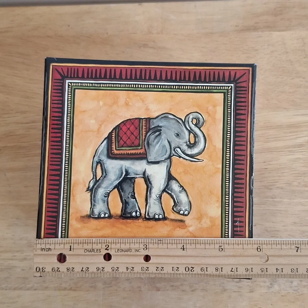 Elephant & Leopard Print Decorative Trinket Box | Safari Decor Storage